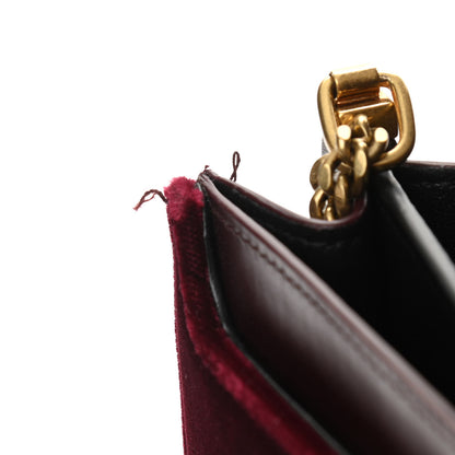 Saint Laurent Velvet Monogram Cassandra Clasp Bag Burgundy 6 of 13