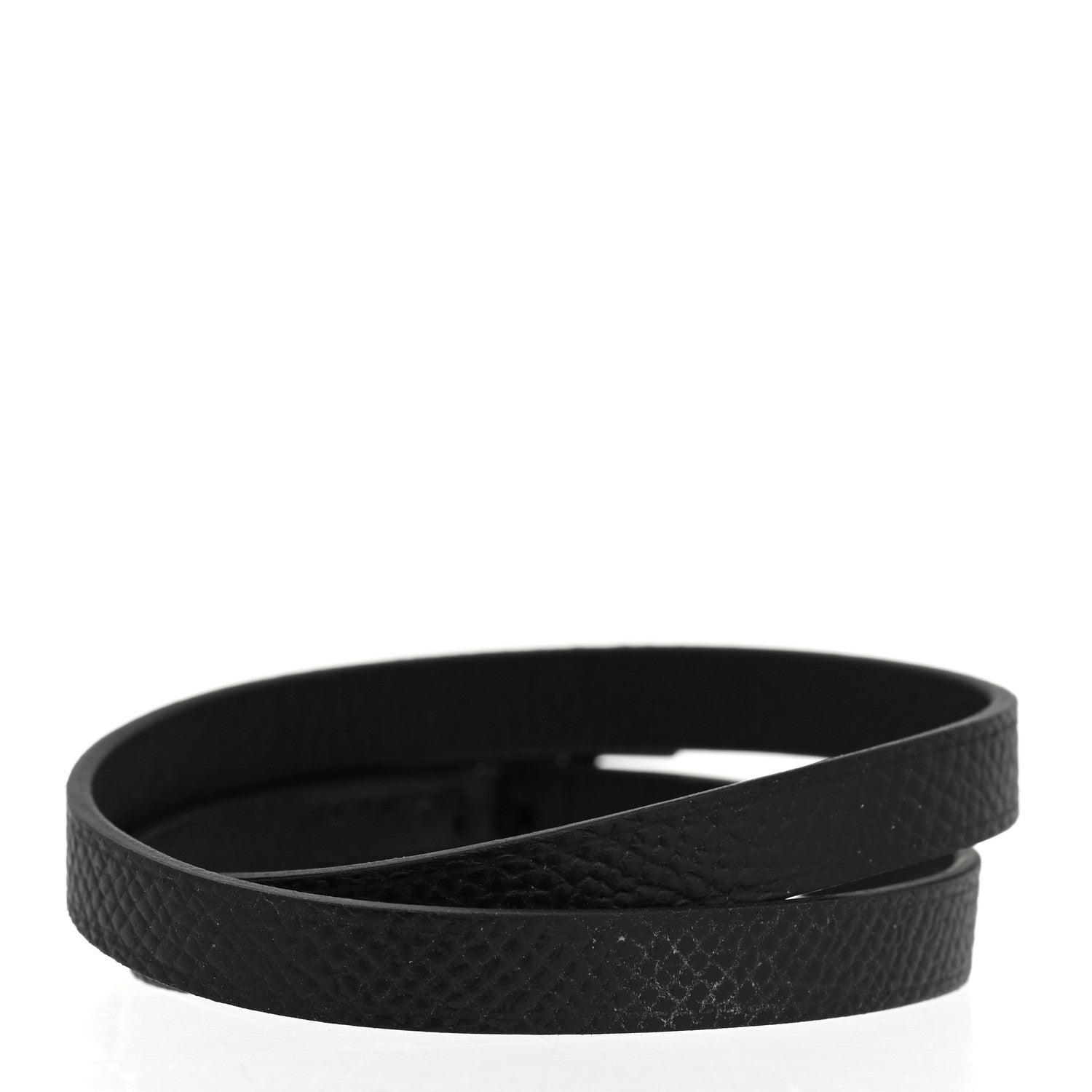 Hermes Epsom Behapi Double Tour Bracelet Black 3 of 7