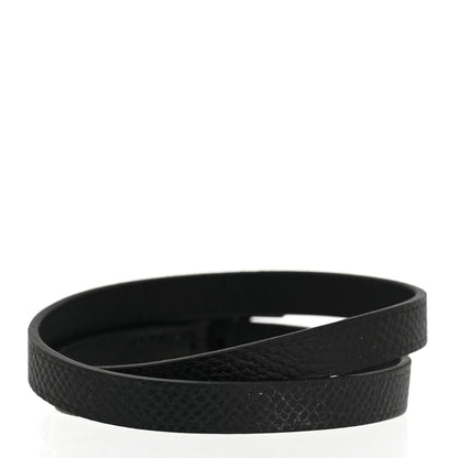 Hermes Epsom Behapi Double Tour Bracelet Black 3 of 7
