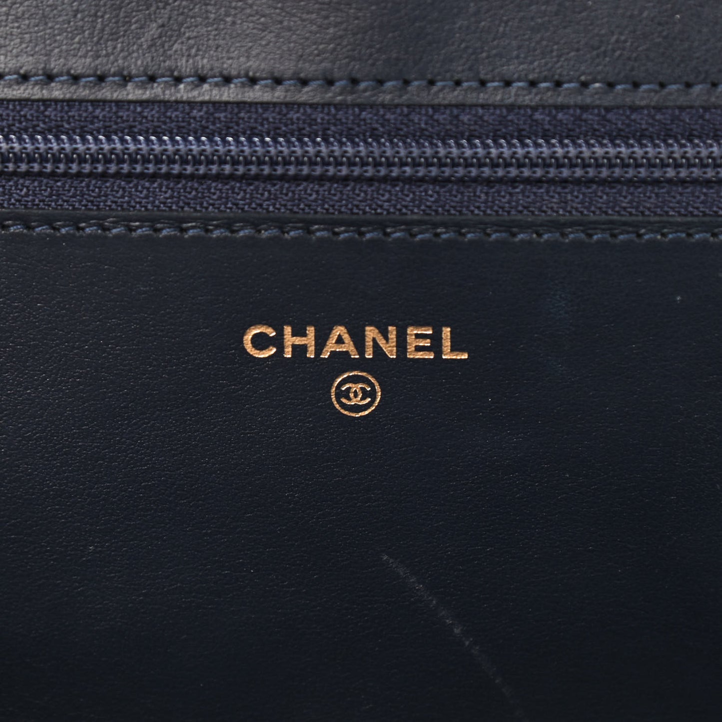 Caviar Quilted Boy Wallet On Chain WOC Navy