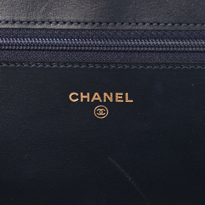 Chanel Caviar Quilted Boy Wallet On Chain WOC Navy 8 of 12