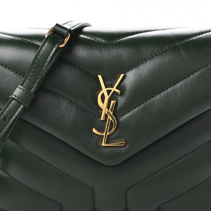 Saint Laurent Calfskin Y Quilted Monogram Toy Loulou Crossbody Bag Deep Green 10 of 11