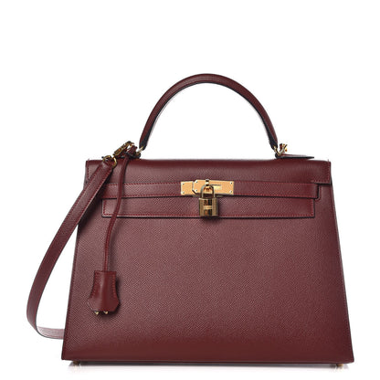 Hermes Epsom Kelly Sellier 32 Rouge H 1 of 12