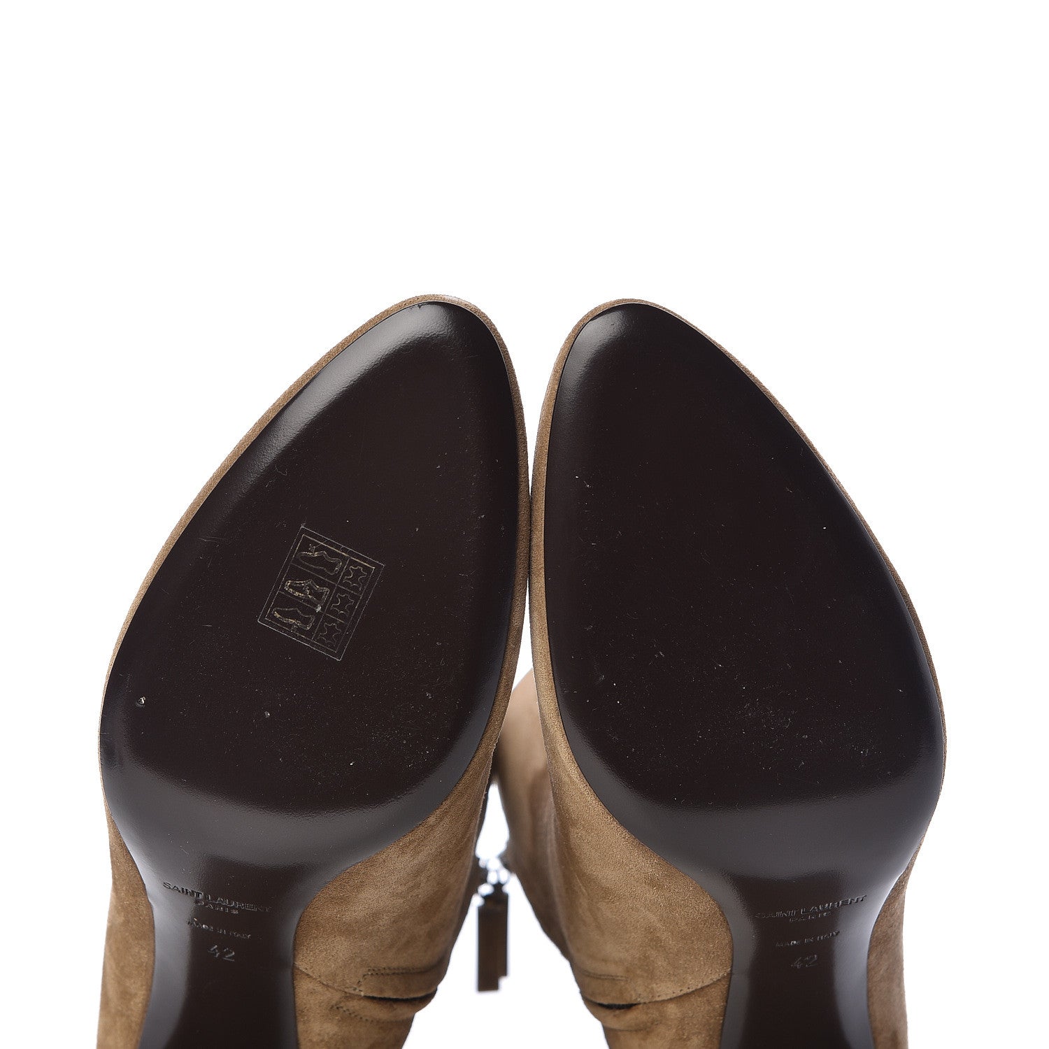 Saint Laurent Suede Loulou Ankle 70 Zip Boot 42 New Sigaro 6 of 10