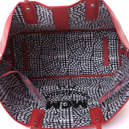 MCM Visetos Large Liz Reversible Shopper Tote Ruby Red 4 of 4