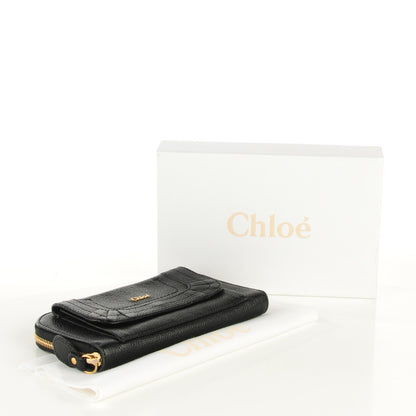 Chloe Grained Calfskin Paraty Zip Around Wallet Black 4 of 8