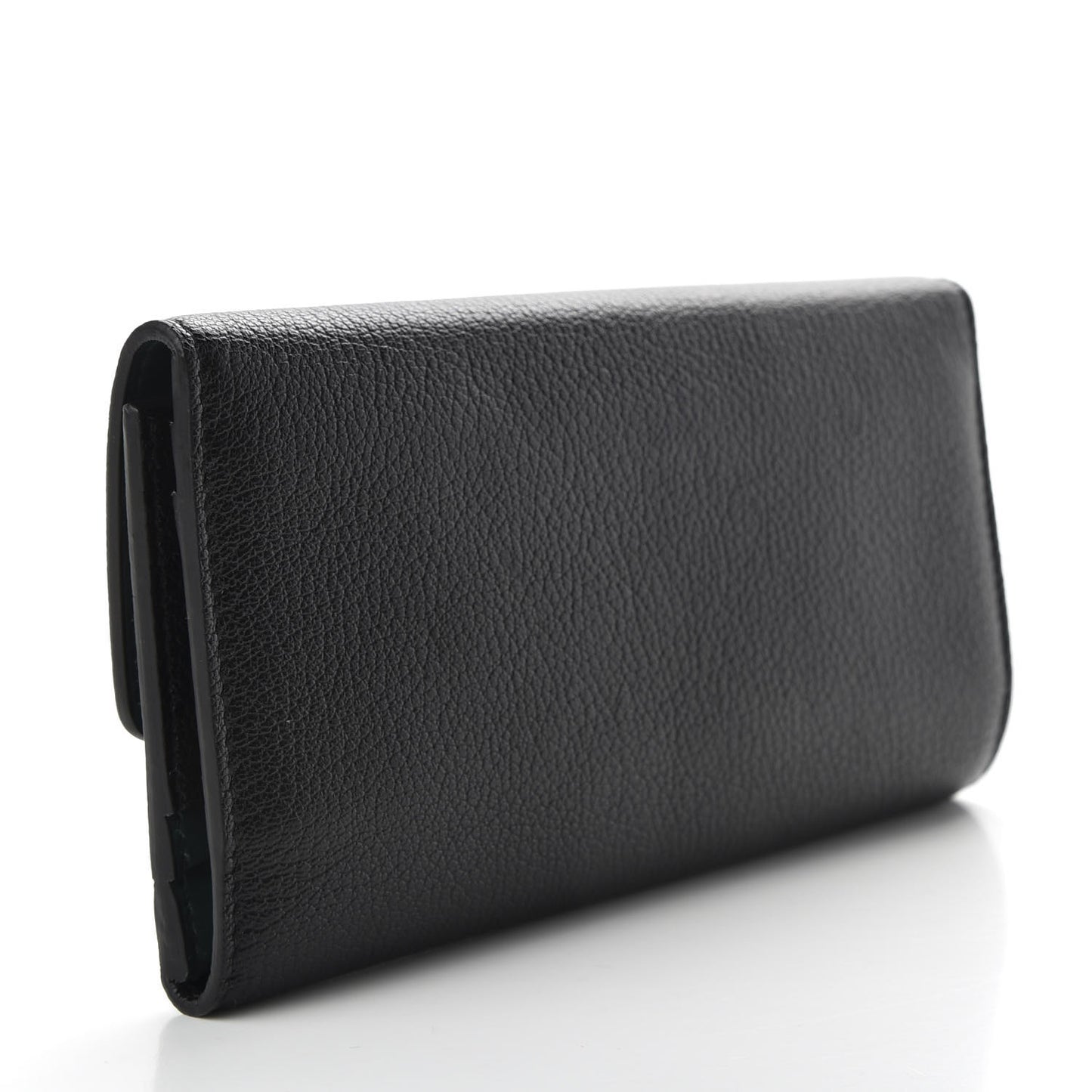 Goatskin D-Ring Continental Wallet Black