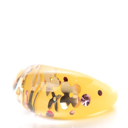 Louis Vuitton Resin Swarovski Crystal Inclusion Ring 7.5 Yellow 3 of 4