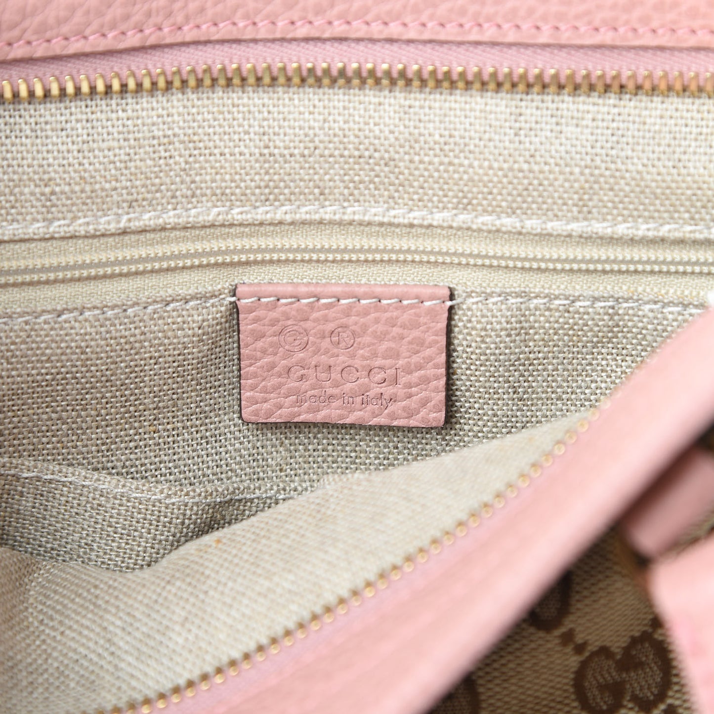 Monogram Small Bree Tote Beige Soft Pink