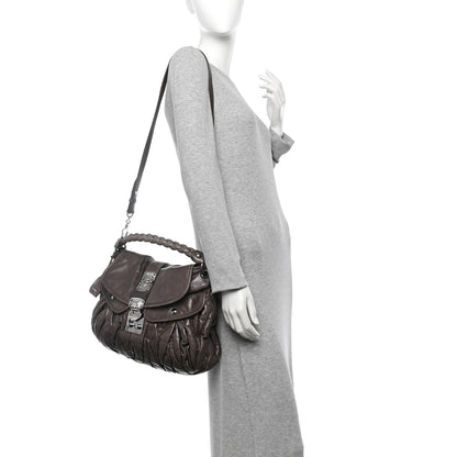 Miu Miu Nappa Matelasse Coffer Hobo Marmo 2 of 13