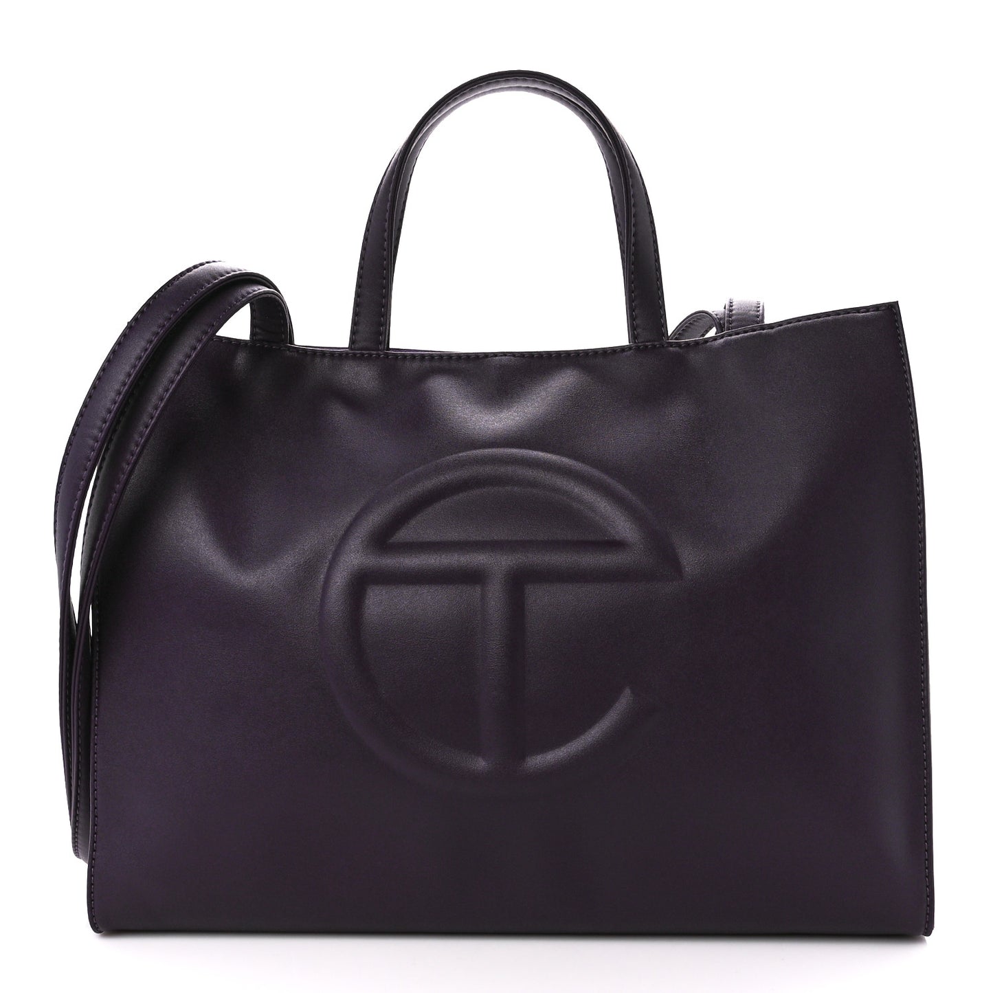 Vegan Leather Medium Shopping Bag Eggplant