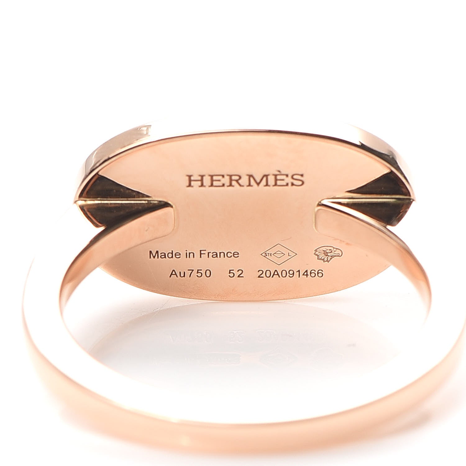Hermes 18K Rose Gold Diamond MM Chaine d'Ancre Verso Ring 52 6 4 of 5