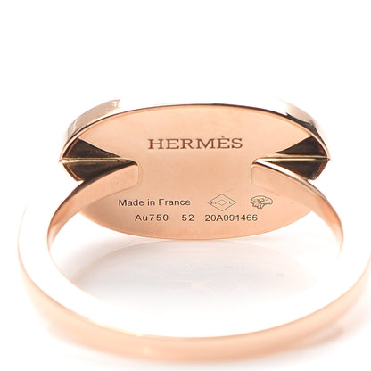 Hermes 18K Rose Gold Diamond MM Chaine d'Ancre Verso Ring 52 6 4 of 5