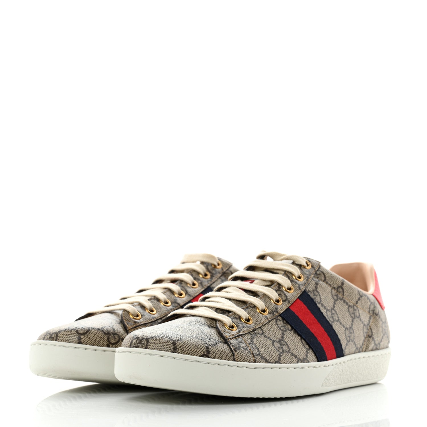 Gucci GG Supreme Monogram Womens Ace Low-Top Sneaker 41.5 Beige 3 of 9