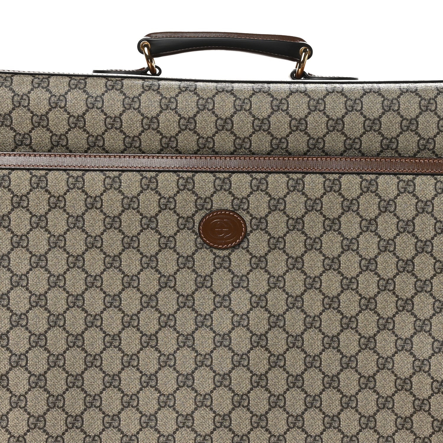 Gucci GG Supreme Monogram Azalea Calfskin Retro Interlocking G Garment Bag Beige Ebony Brown Sugar 7 of 9