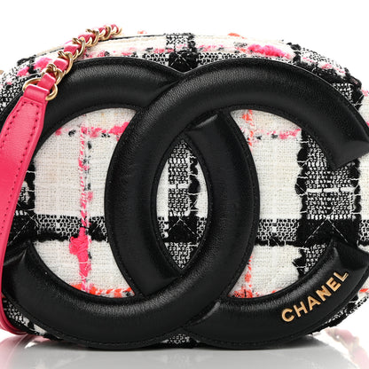 Chanel Tweed Lambskin Quilted Coco Midnight Camera Case White Black Multicolor 8 of 12