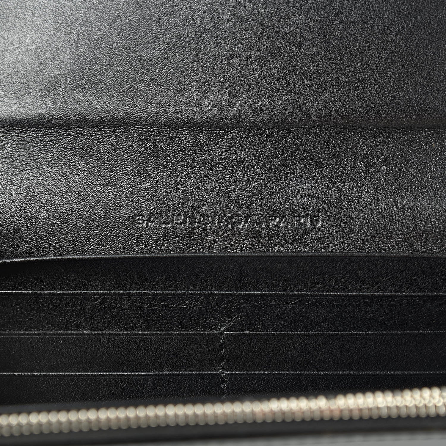 Balenciaga Laminated Calfskin Giant 12 Silver Hardware Money Wallet Black 6 of 10