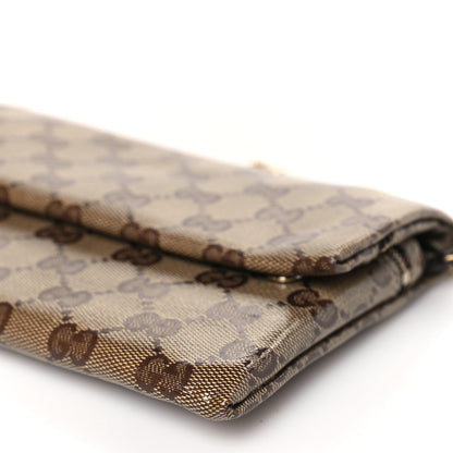 Gucci Crystal Monogram Wallet On Chain Beige Dark Brown 9 of 9