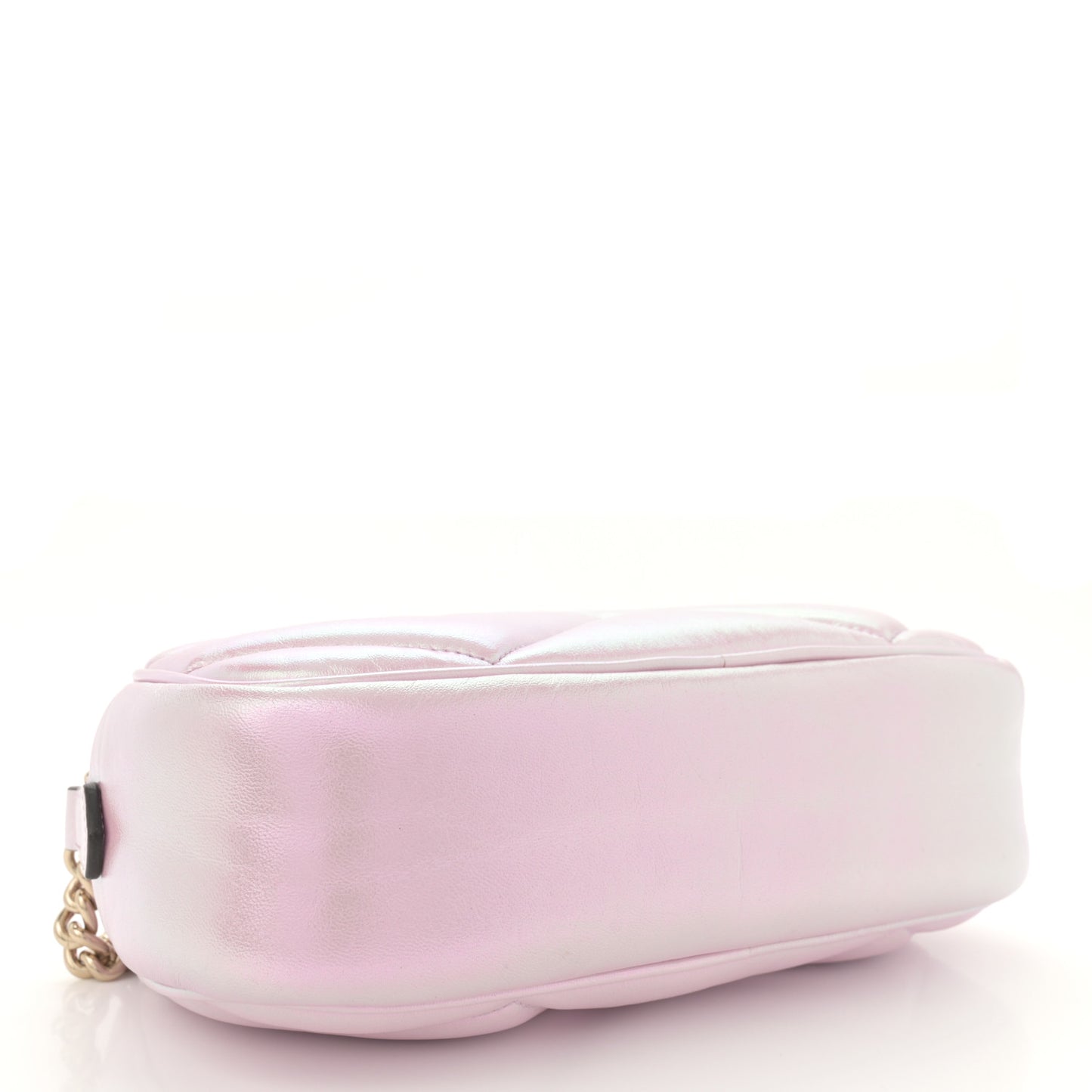 Iridescent Nappa Chevron Matelasse Small GG Marmont Chain Shoulder Bag Iridescent Escape Pink
