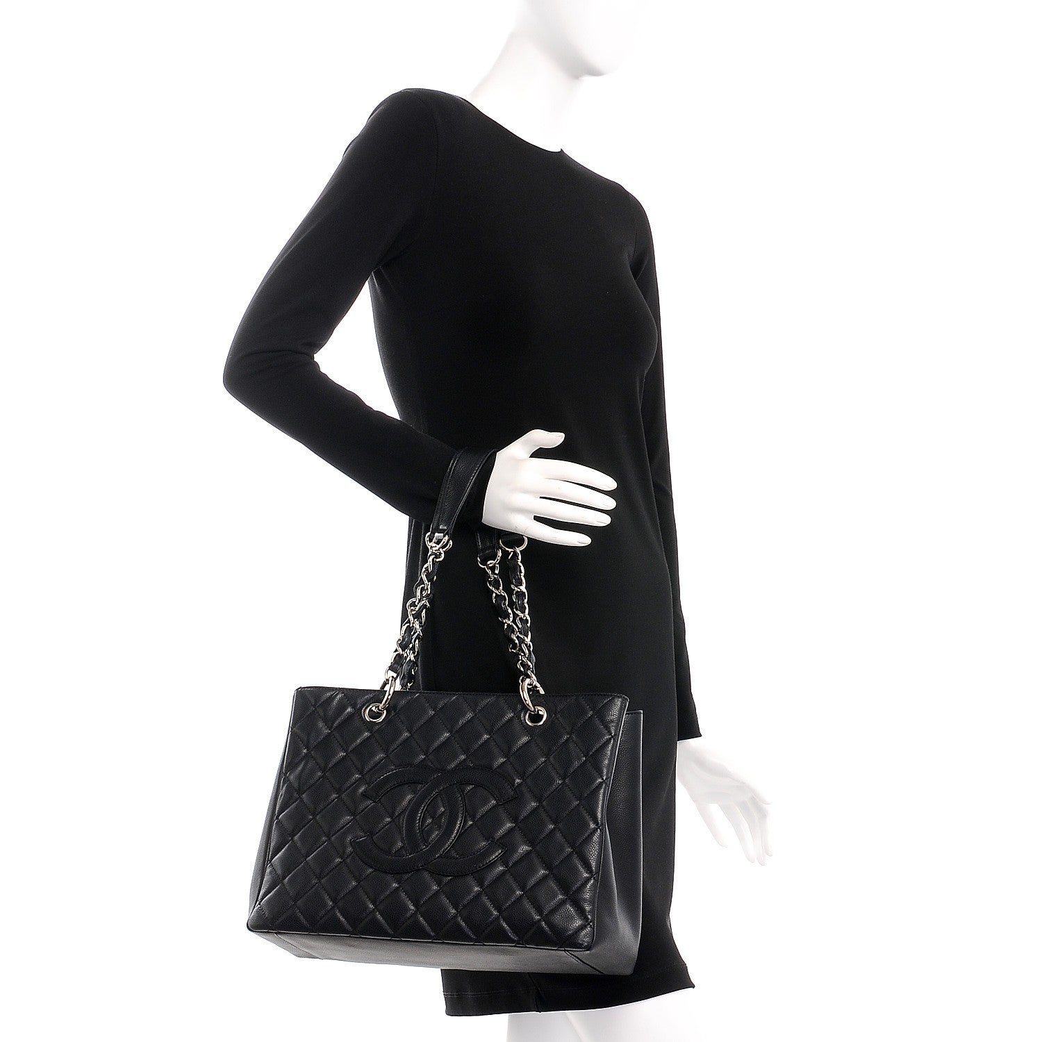 Chanel Caviar Quilted Grand Shopping Tote GST Black 2 of 12