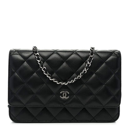 Chanel Lambskin Quilted Wallet On Chain WOC Black 1 of 11