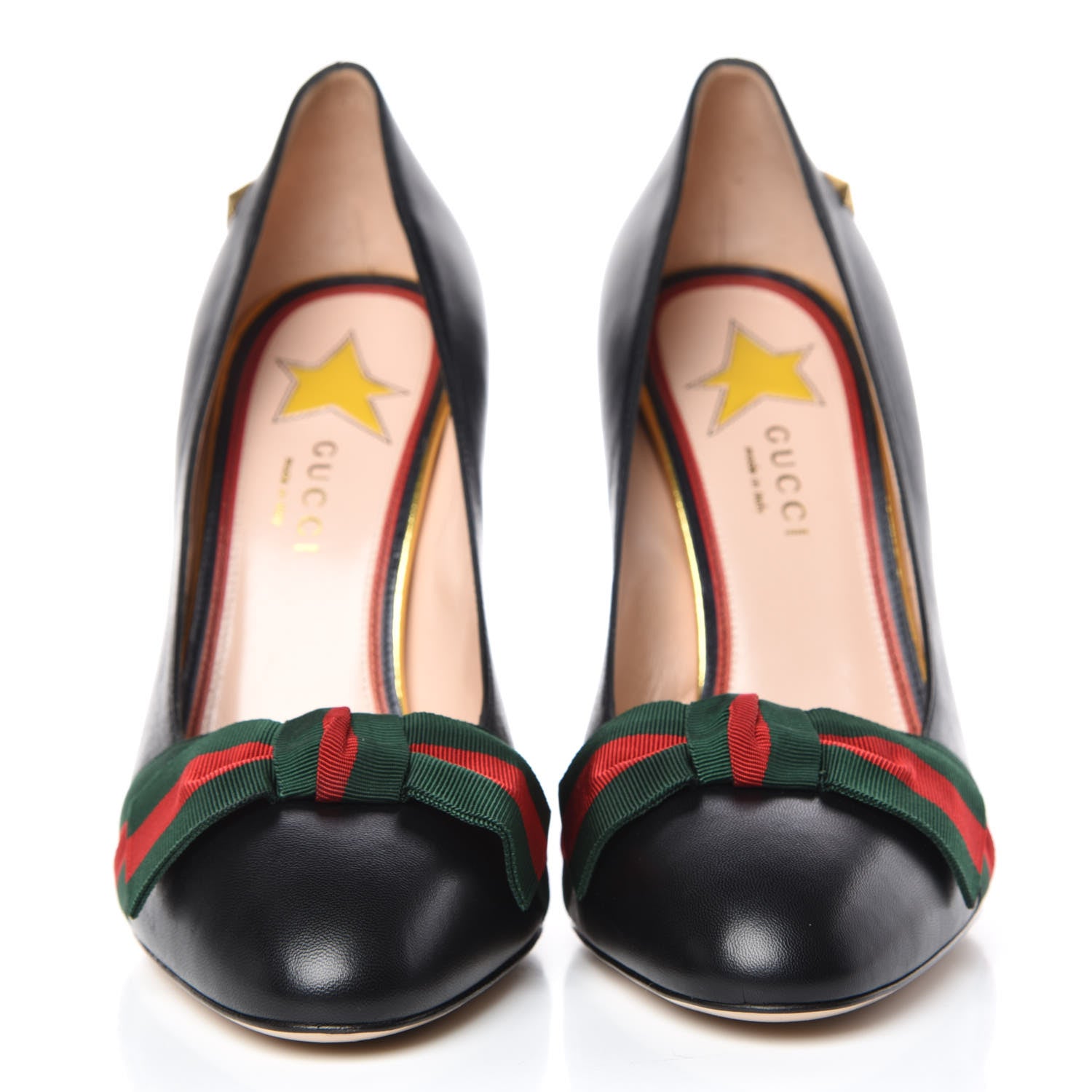 Gucci Malaga Kid Web Bow Pumps 39 Black 2 of 12