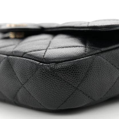 Chanel Caviar Quilted Flap Phone Holder With Chain Black 12 of 14