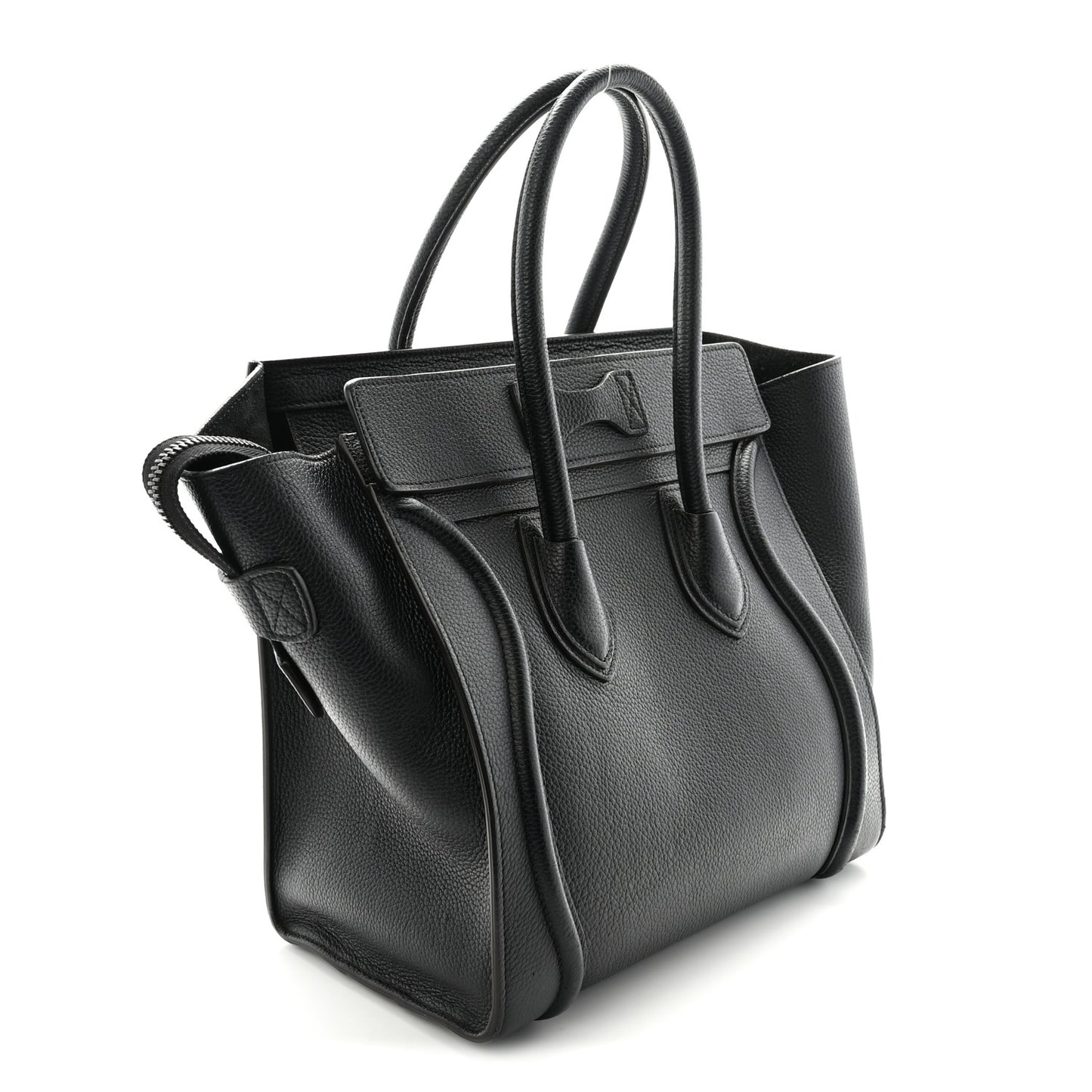 Drummed Calfskin Micro Luggage Black