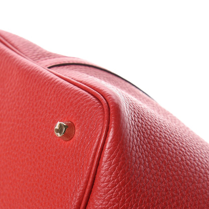 Hermes Taurillon Clemence Picotin Lock 22 MM Rouge Casaque 11 of 12