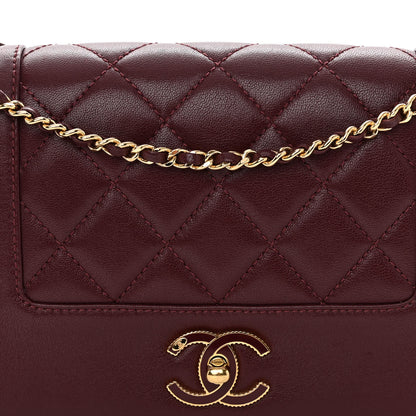 Chanel Sheepskin Quilted Vintage Mademoiselle Flap Dark Red 8 of 10