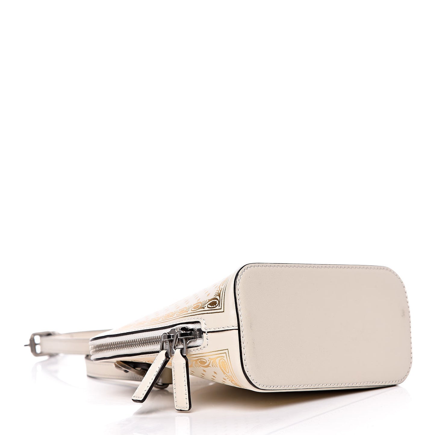 X SEGA Calfskin GUCCY Stars Mini Dome Shoulder Bag Mystic White Gold