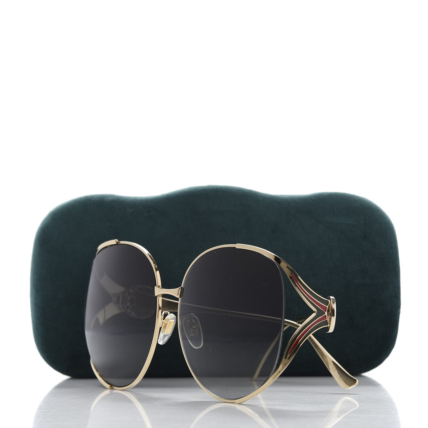 Metal Oversized Round Frame GG0225S Sunglasses Gold