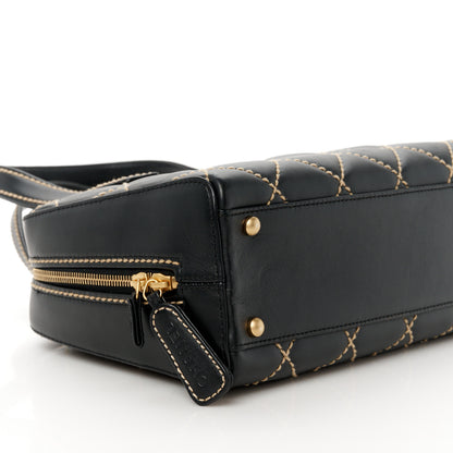 Chanel Calfskin Wild Stitch Top Handle Bag Black 11 of 12