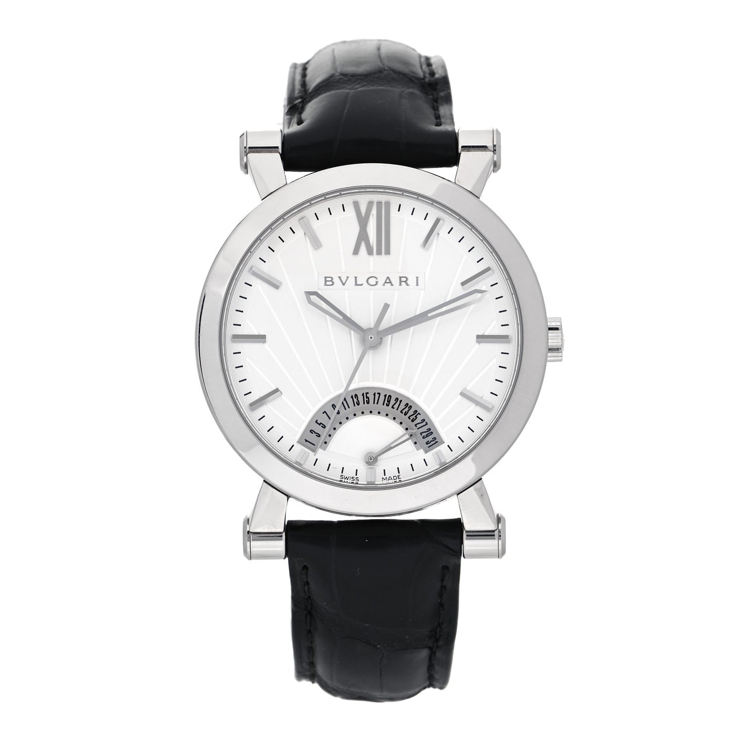 Stainless Steel Alligator 42mm Sotirio Retrograde Date Automatic Watch
