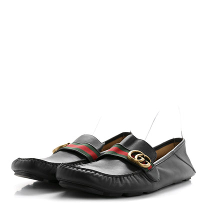 Gucci Velvety Calfskin Web Mens Noel Driver Loafers 12.5 Blue 3 of 12