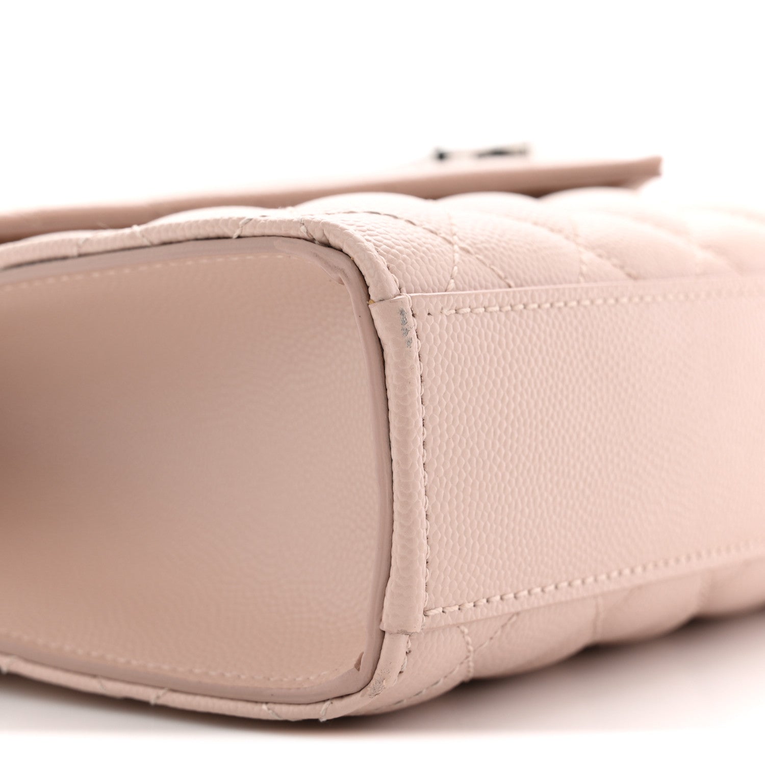 Saint Laurent Grain De Poudre Textured Mixed Matelasse Medium Triquilt Monogram Satchel Marble Pink 9 of 13