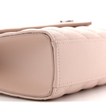 Saint Laurent Grain De Poudre Textured Mixed Matelasse Medium Triquilt Monogram Satchel Marble Pink 9 of 13