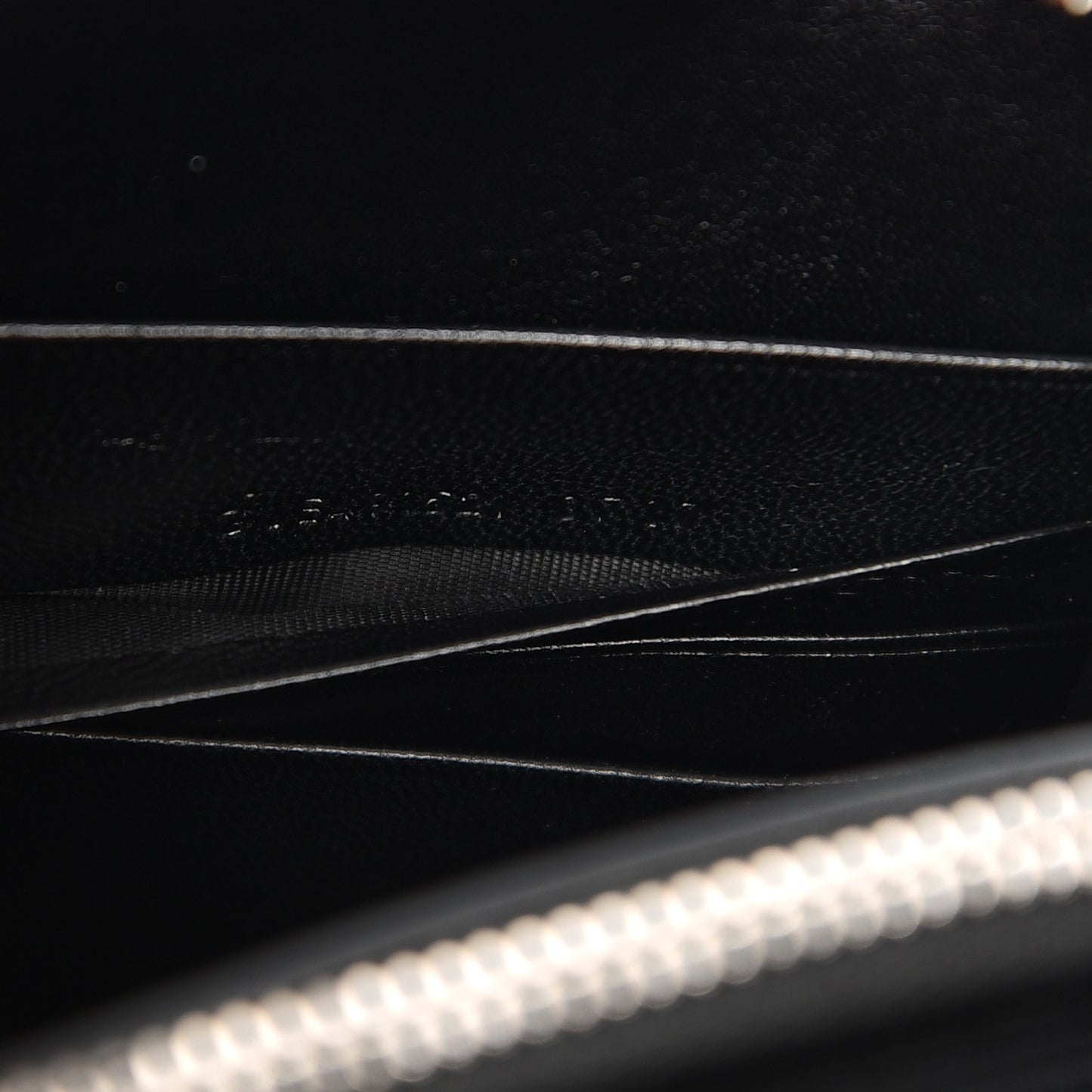 Velvet Crystal Monogram Tassel Chain Wallet Black