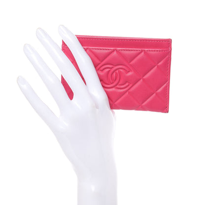 Chanel Lambskin Quilted Diamond CC Card Holder Fuchsia 2 of 11