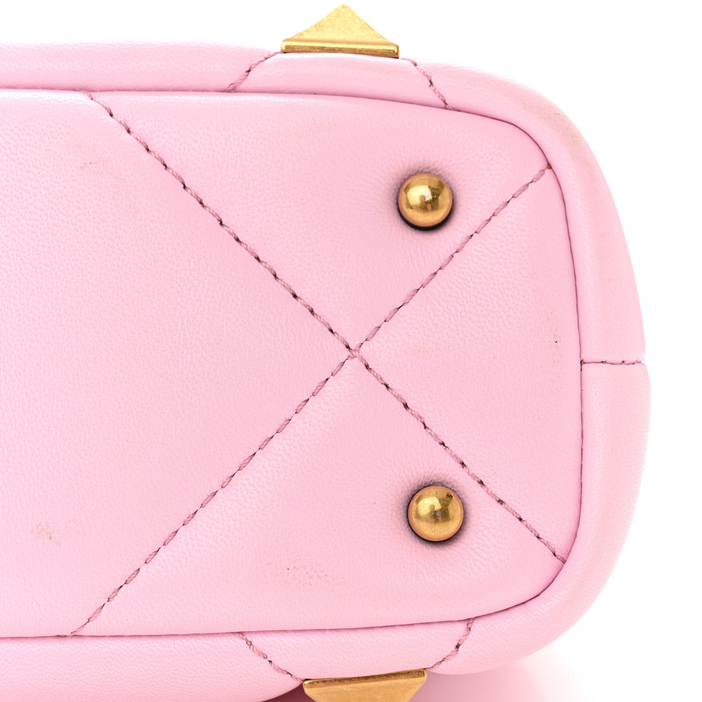 Nappa Mini Roman Stud The Handle Bag Pink Borealis