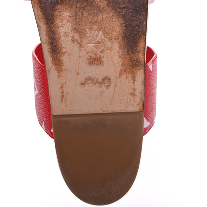 Louis Vuitton Monogram Giant Bom Dia Flat Mule Sandals 37.5 Rouge Rose 12 of 18