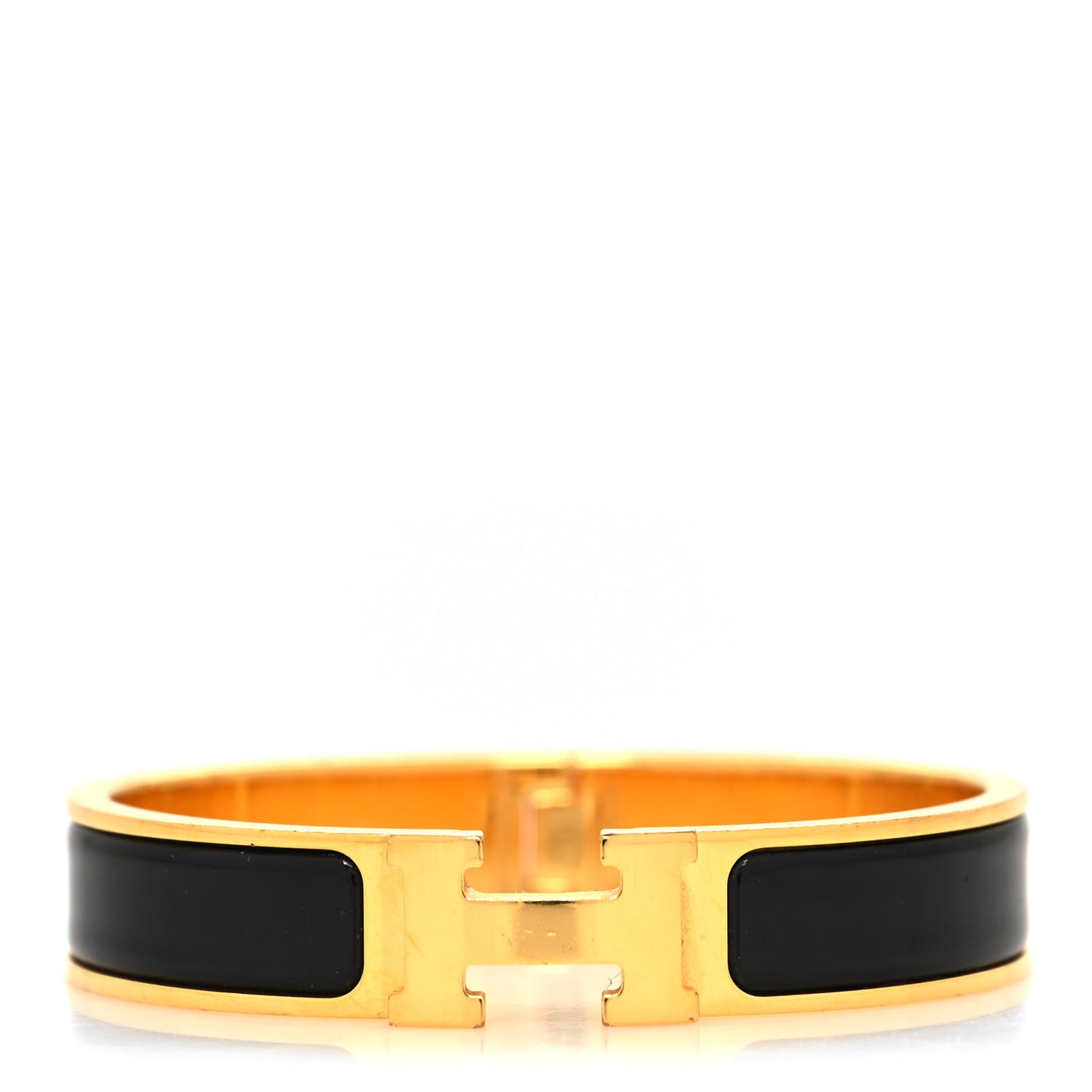 Enamel Narrow Clic Clac H Bracelet GM Black