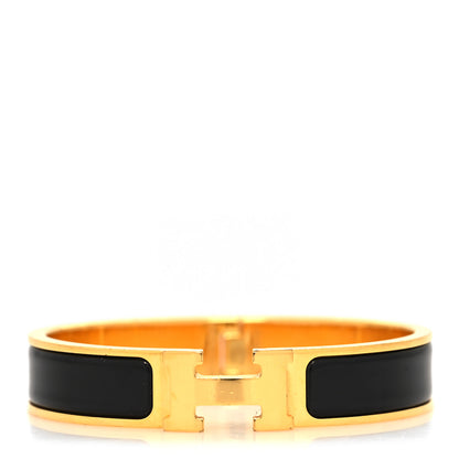 Hermes Enamel Narrow Clic Clac H Bracelet GM Black 1 of 5