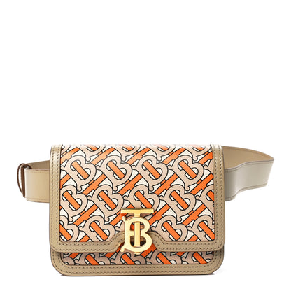 Burberry Calfskin Monogram TB Bum Bag Bright Orange 1 of 10