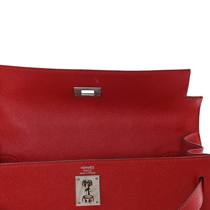 Hermes Epsom Kelly Sellier 32 Rouge Casaque 14 of 29