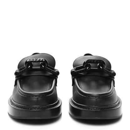 Louis Vuitton Calfskin Oversized Chain Academy Loafers 39 Black 2 of 7