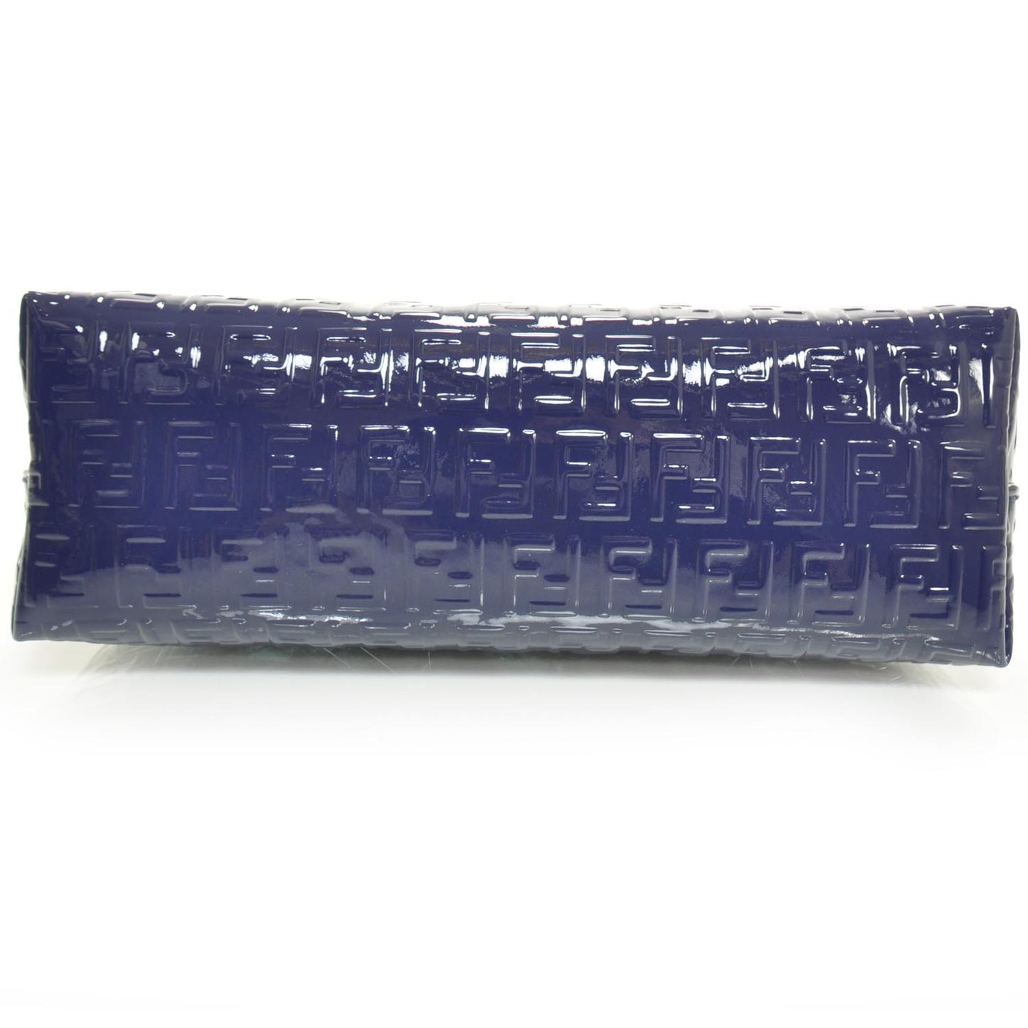 Patent FF Embossed Large Cosmetic Pouch Navy