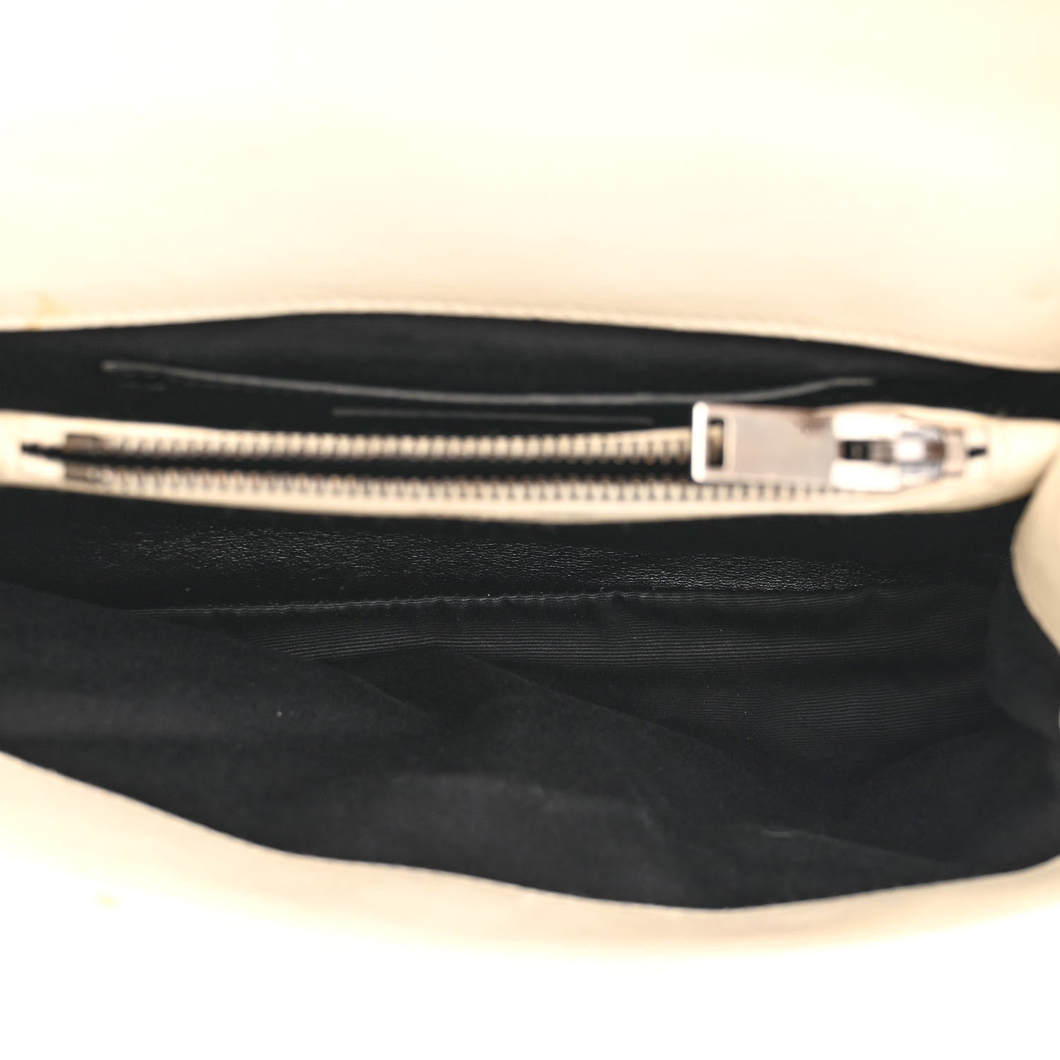 Saint Laurent Sheepskin Matelasse Chevron Monogram Medium College Bag Dove White 5 of 20