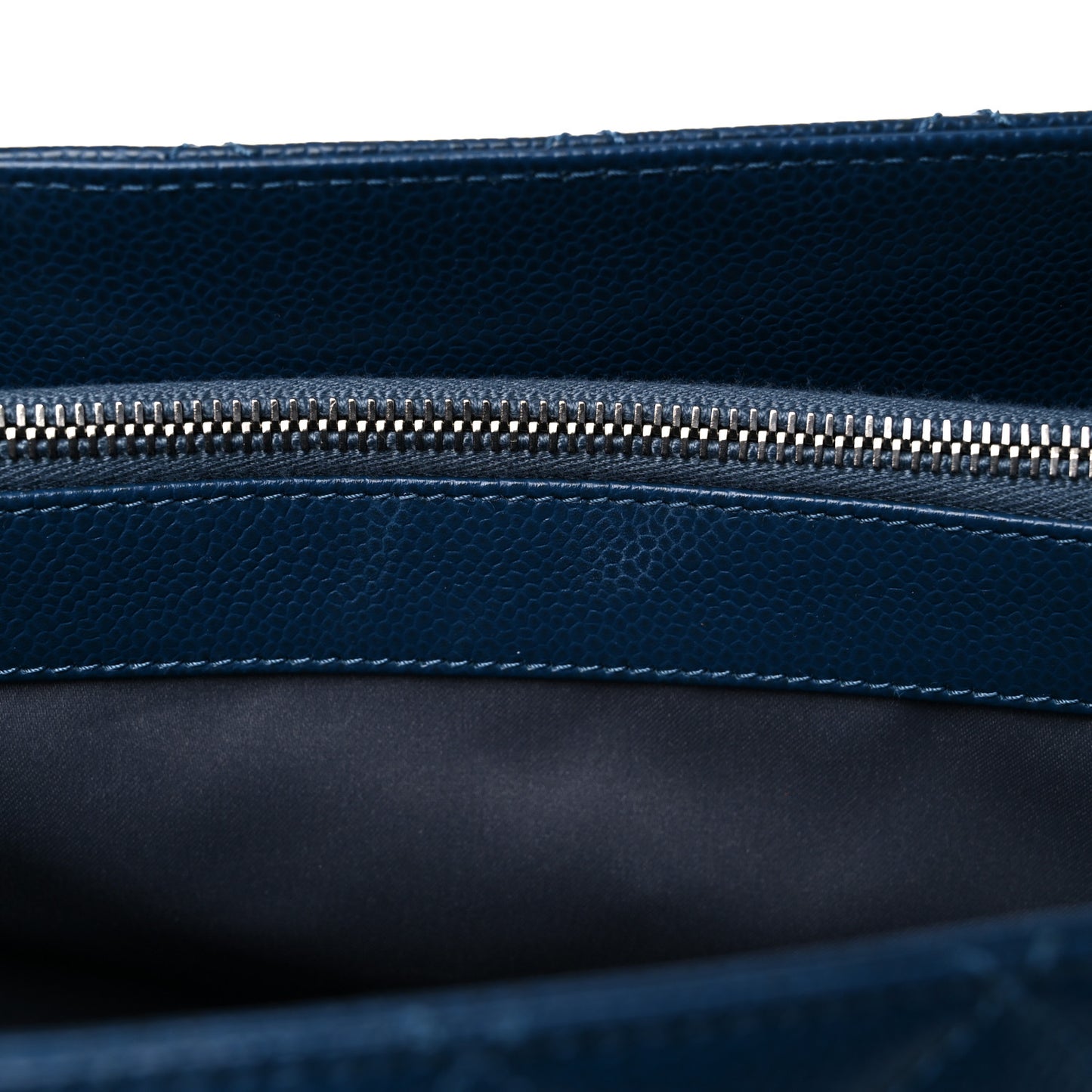 Caviar Quilted XL Grand Shopping Tote GST Navy Blue