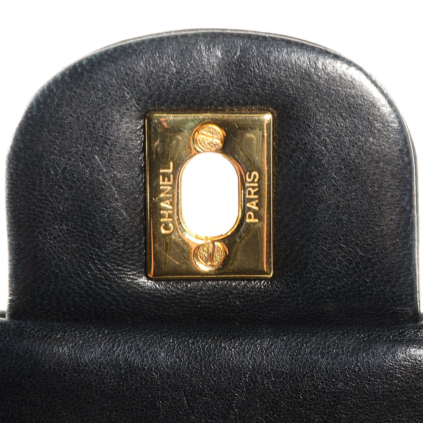 Lambskin Medium Double Flap Black